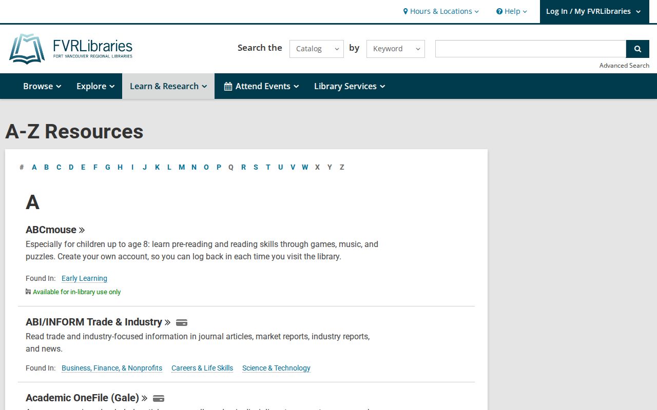 Orchards city directory databases from Fort Vancouver Regional Libraries